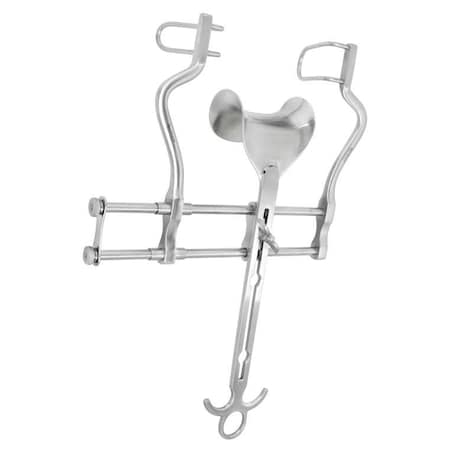 Von Klaus Balfour Abdominal Retractor, 7.375in, Fixed Fenestrated Side Blades, Von Klaus German Surgical Steel VK124-7010